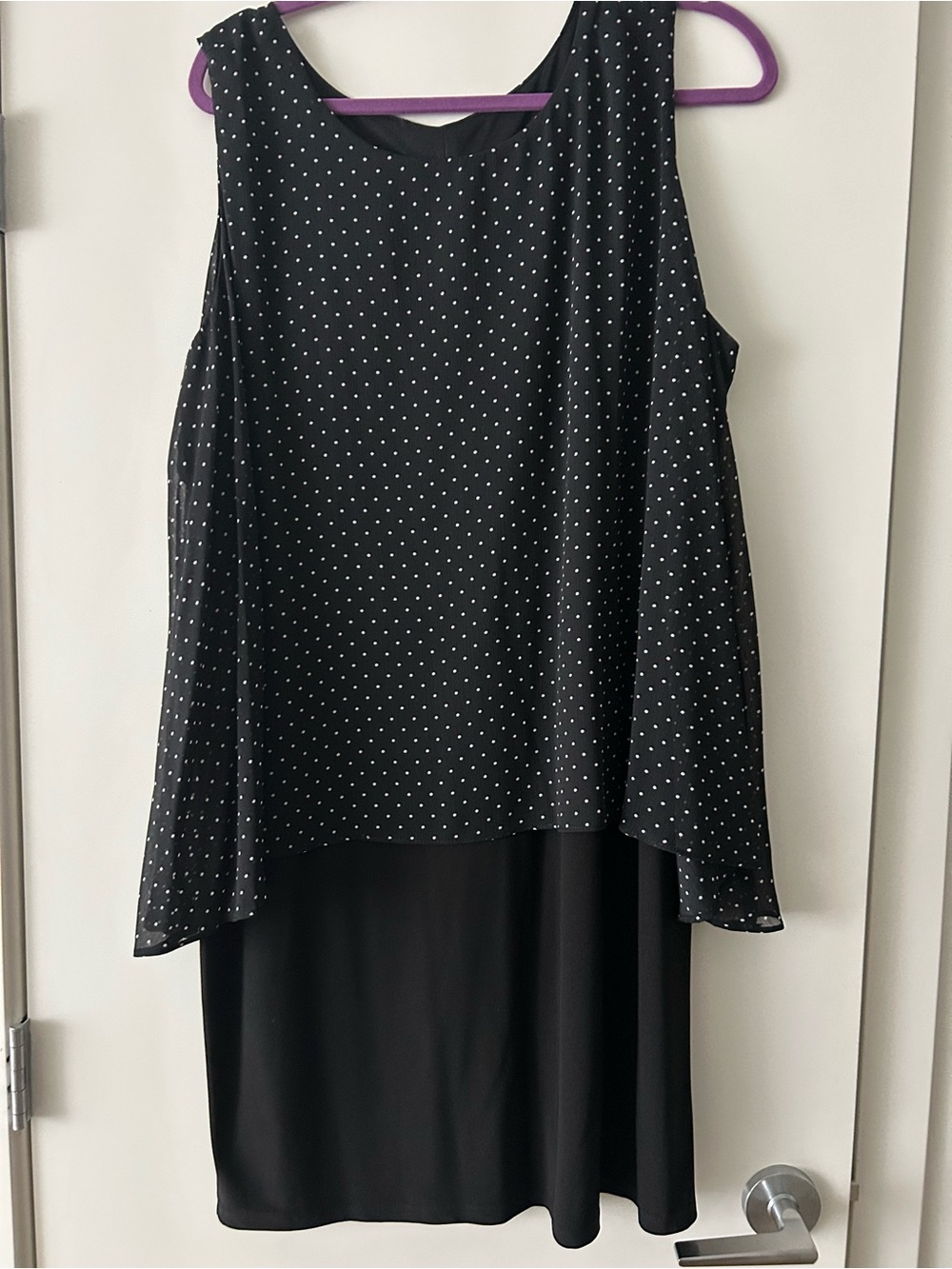 Roda Black with White Polka Dot Sleeveless Maxi Dress